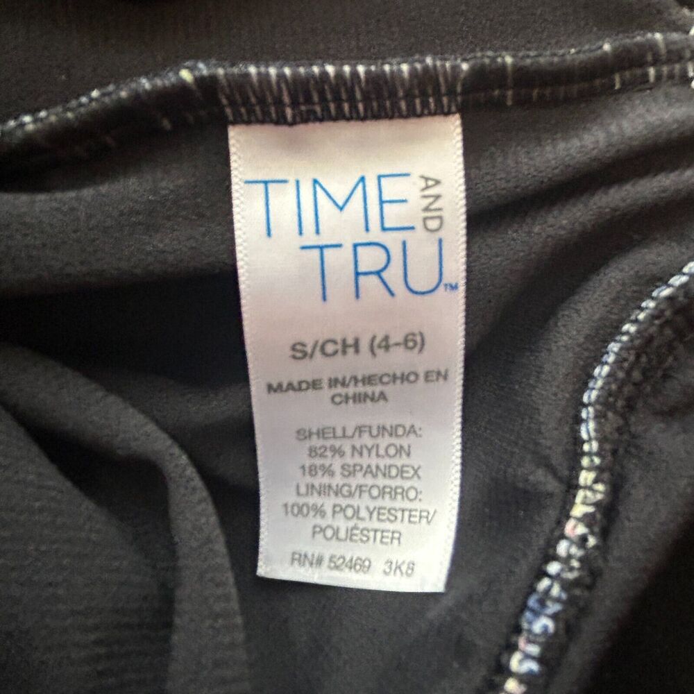 Time and Tru NEW One Piece Swimsuit S Black with Pink Blue Yellow Floral NWT - Picture 8 of 8